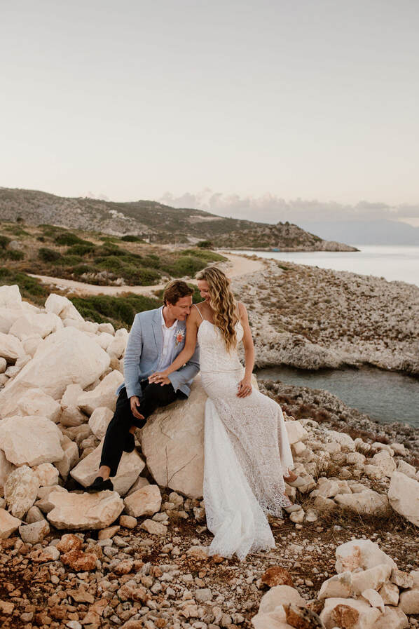 Newlyweds Greek Island Wedding